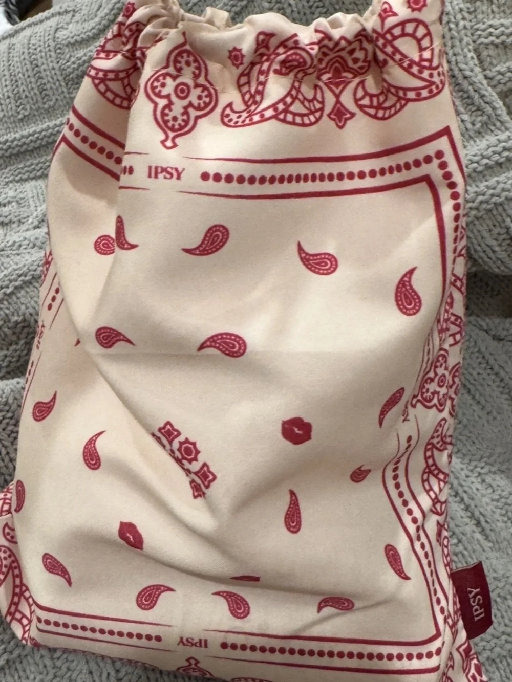Ipsy Pink Paisley Bandana Glam Cosmetic Pouch